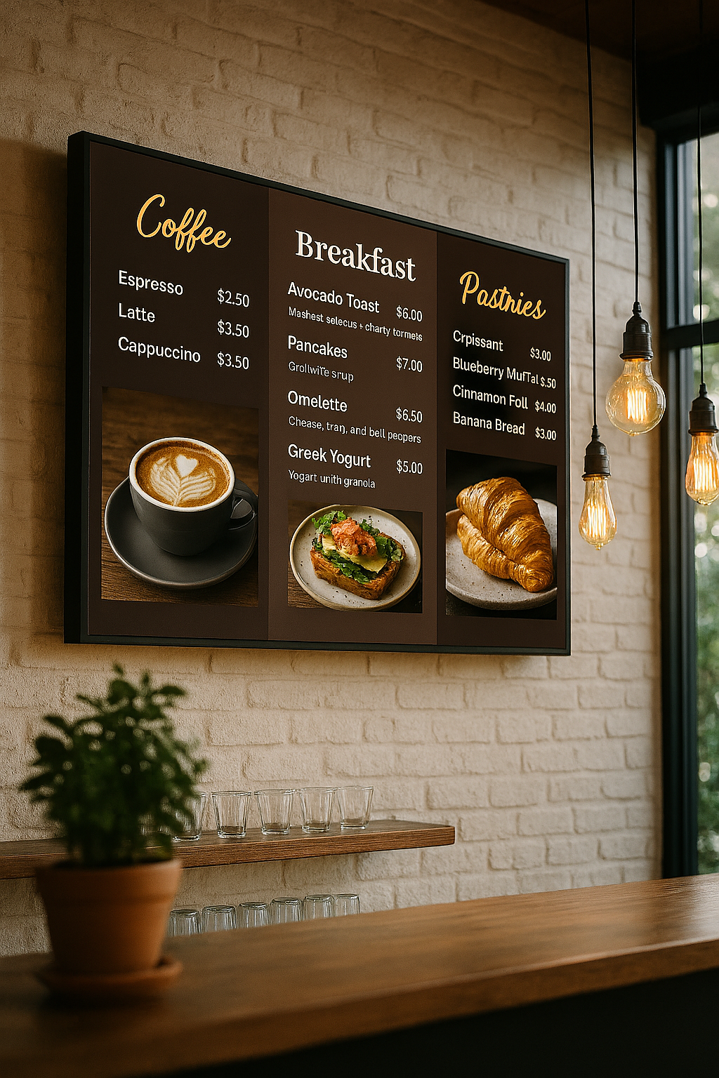 Digital Menu Display for Café